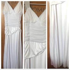 White SATIN formal dress